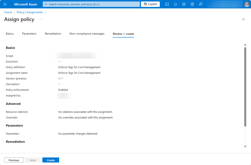 Assign a policy to resources